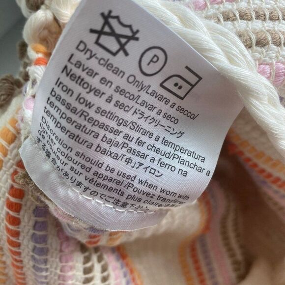 NEW Antonello Tedde Made in Italy Cotton Multicolor Crochet Travel Tote Boho - Picture 11 of 13